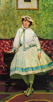 Giovanni Boldini : Portrait of Alaide Banti in White Dress